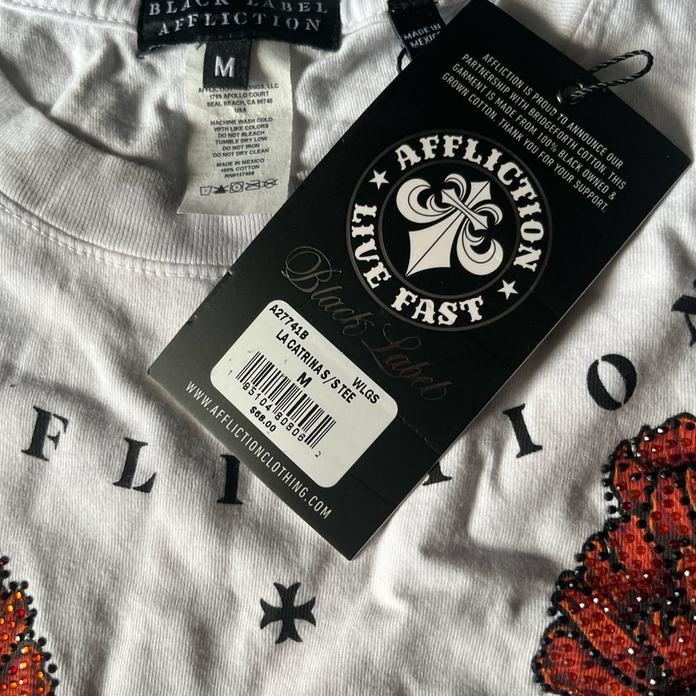 Affliction White and Red Short Sleeve Tee - Picture 5 of 5